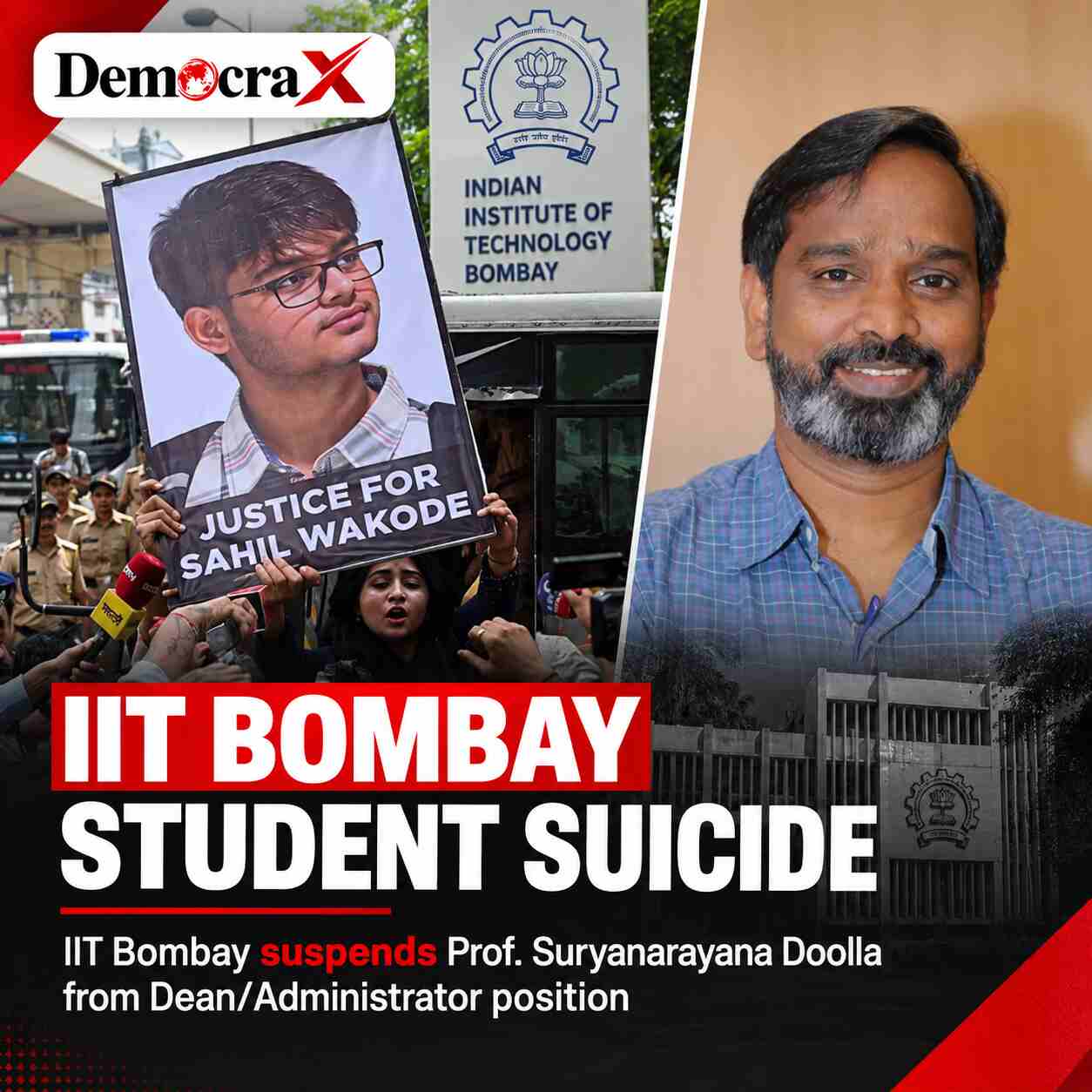 IIT Bombay student protest after Sahil Wakode's suicide case