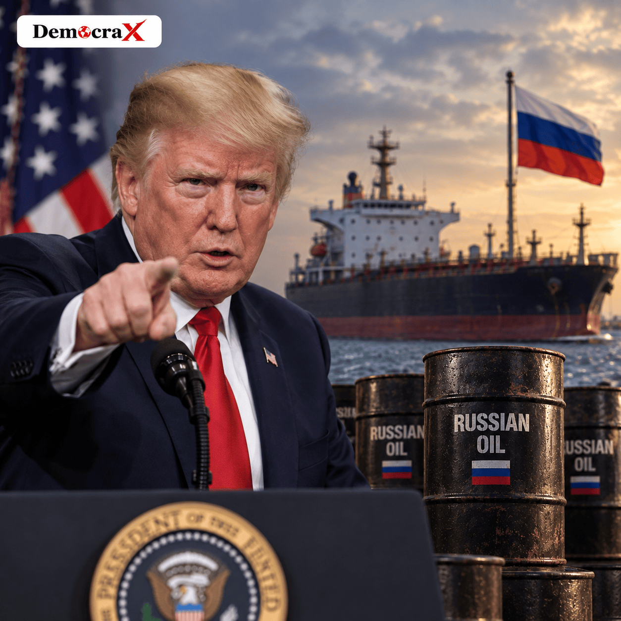 US tariff threat over Russian oil India 100 percent tariff