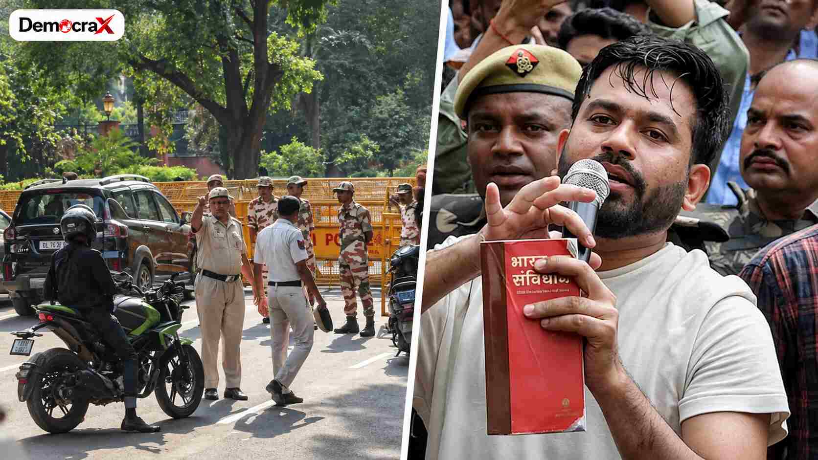 Delhi Metro station entry restrictions during the CJP Jantar Mantar protest on October 10, 2026