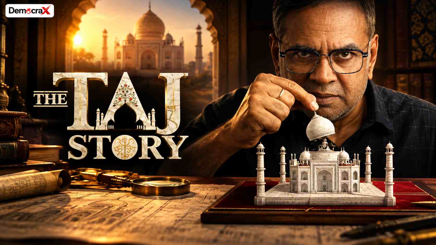Paresh Rawal in The Taj Story, the film criticised for its portrayal of Taj Mahal history